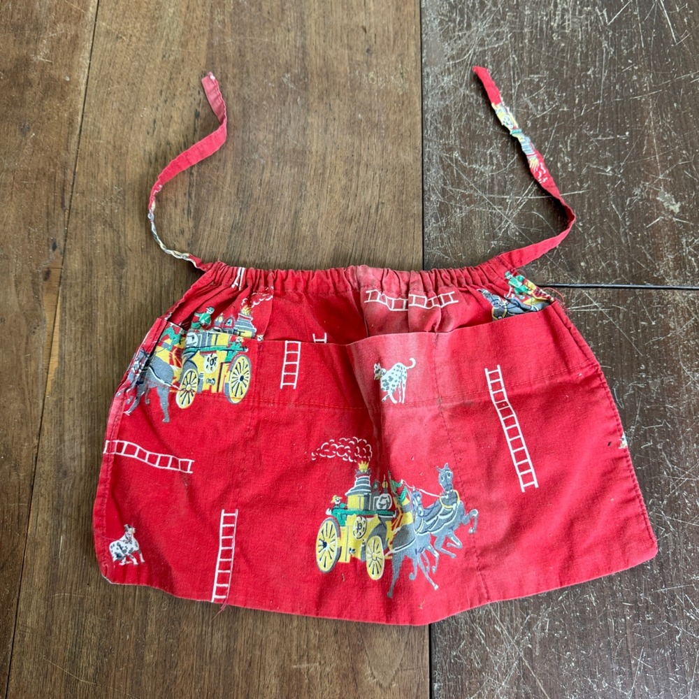 Vintage Horse & Buggy Pattern Baby‎ Infant Doll Size Half Apron